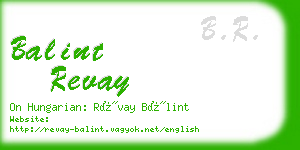 balint revay business card